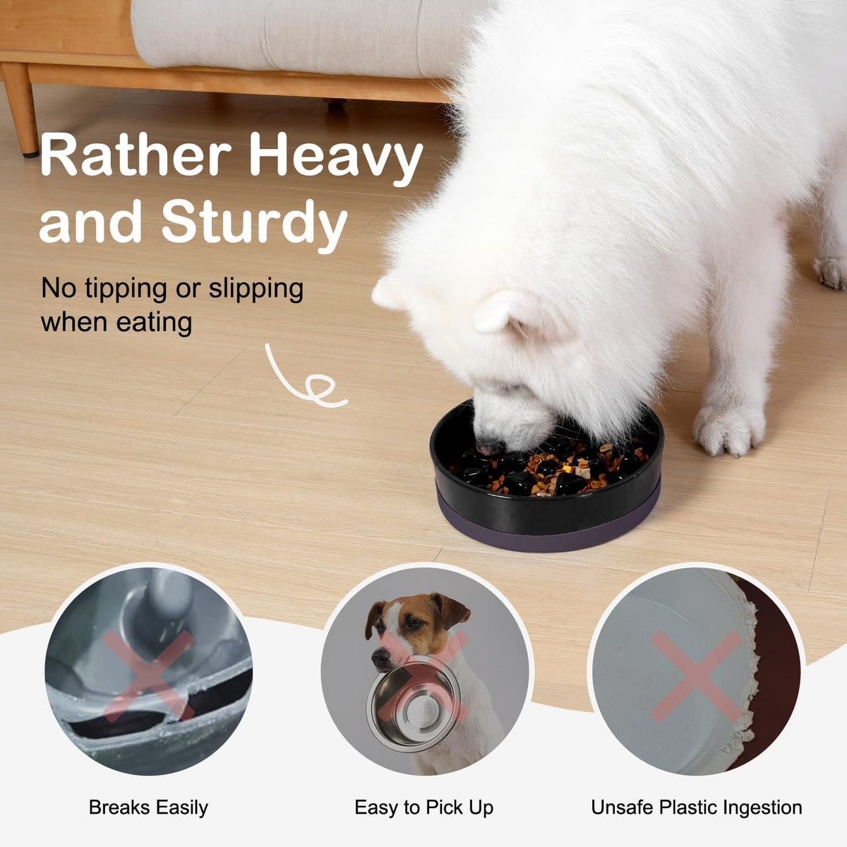 Elite Pets Ceramic Slow Feeder Bowl