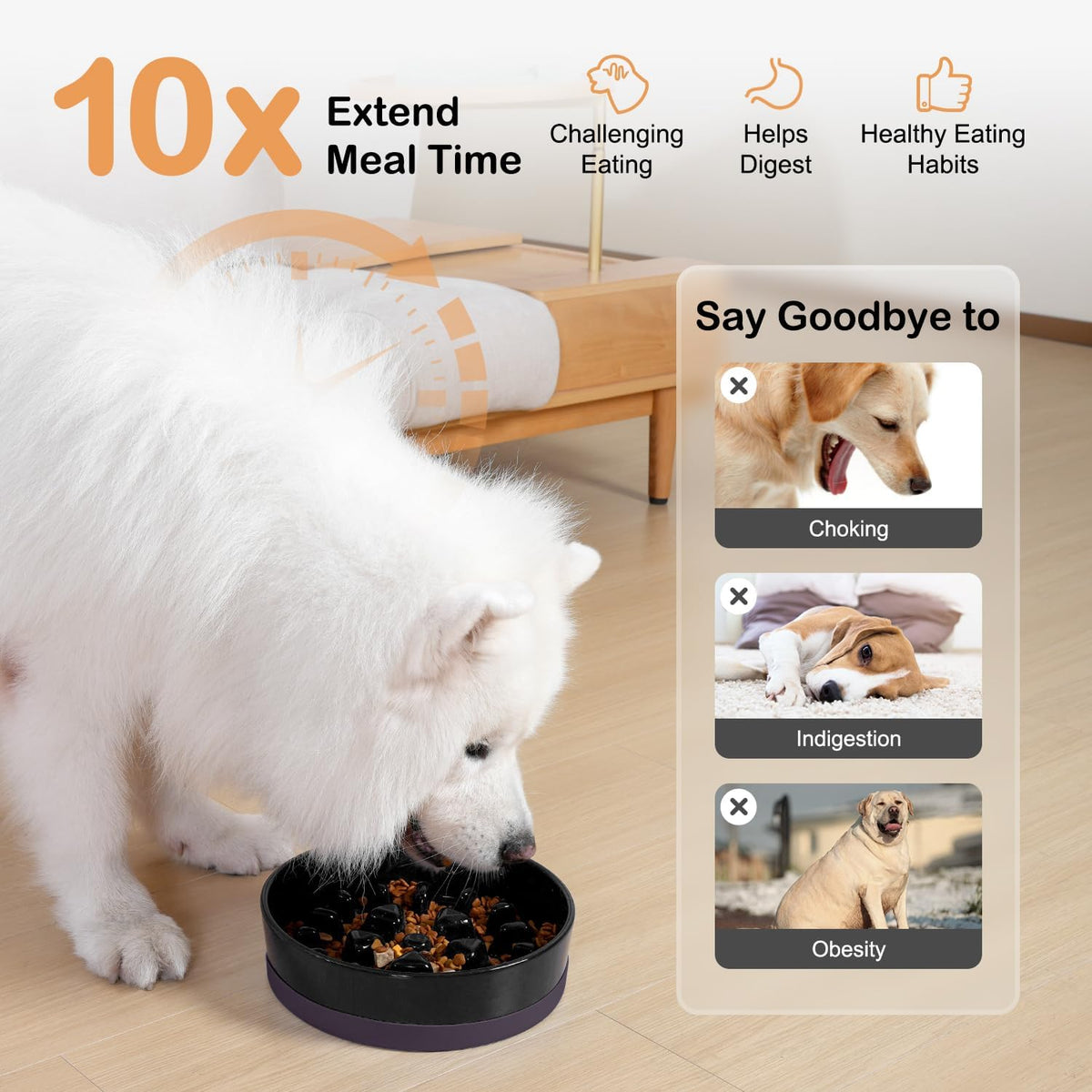 Elite Pets Ceramic Slow Feeder Bowl