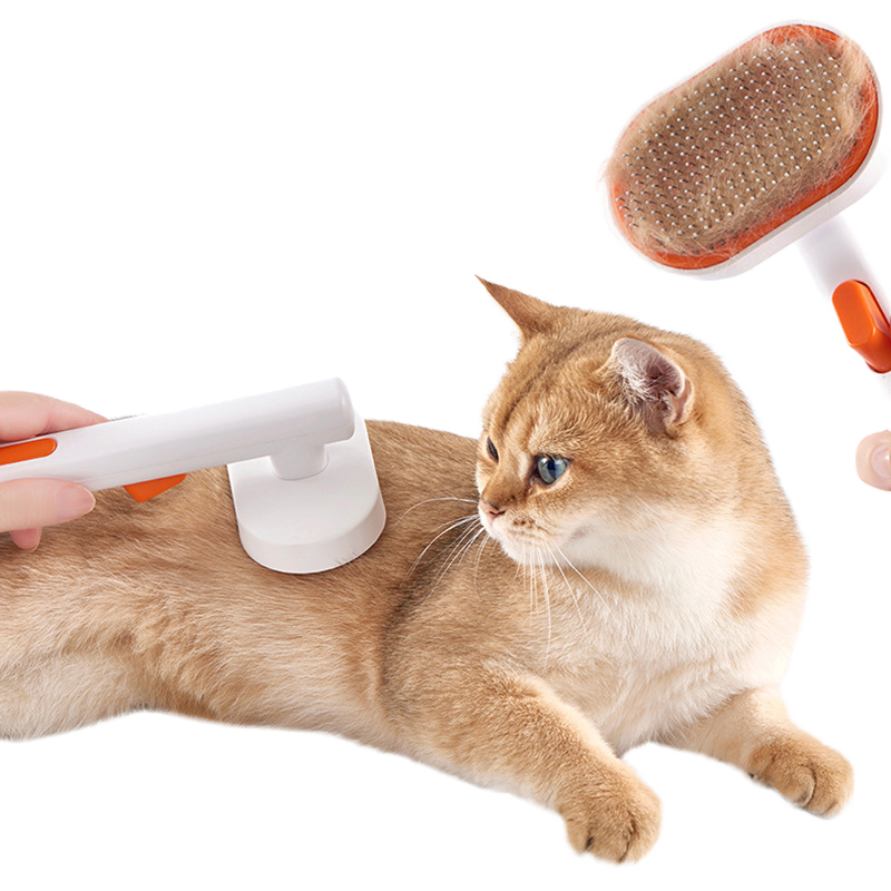 Elite Pets Self-Cleaning Slicker Brush — One-Click Deshedding Comb for Dogs & Cats