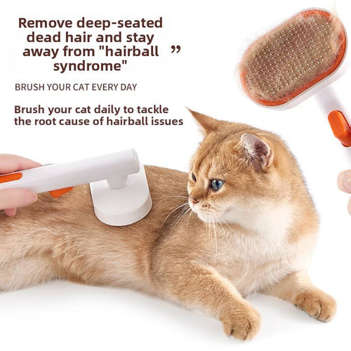 Elite Pets Self-Cleaning Slicker Brush — One-Click Deshedding Comb for Dogs & Cats