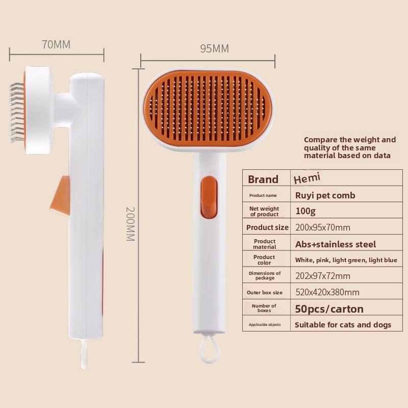 Elite Pets Self-Cleaning Slicker Brush — One-Click Deshedding Comb for Dogs & Cats