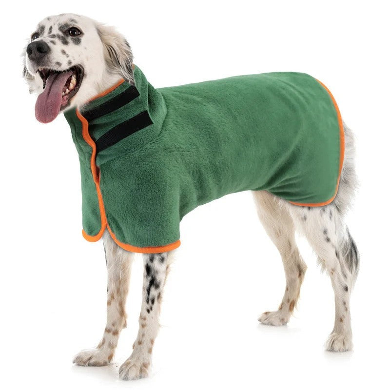 Elite Pets Microfiber Dog Drying Coat — Quick-Dry Bathrobe Wrap for Dogs