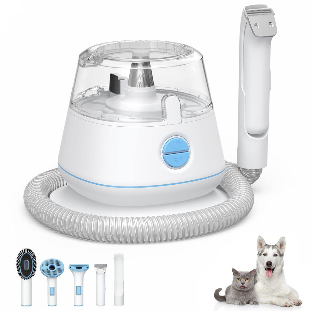 Elite Pets 5-in-1 Pet Grooming Vacuum Kit — Low-Noise Deshedding Brush & Clipper with Suction