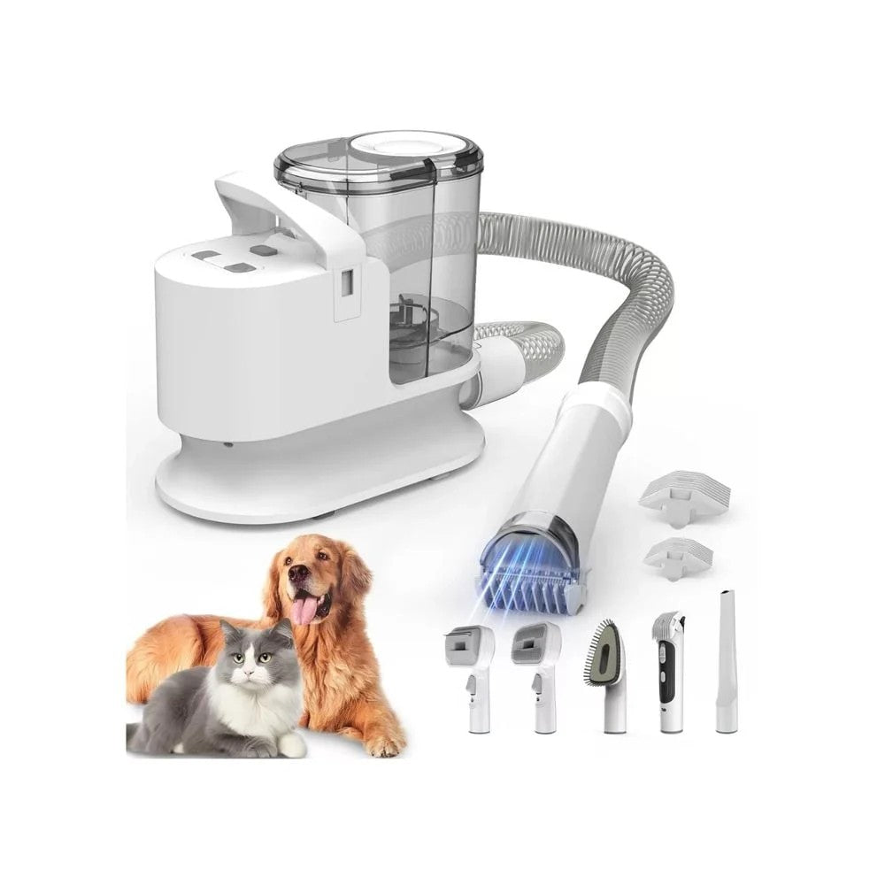 Elite Pets 5-in-1 Pet Grooming Vacuum Kit — Low-Noise Deshedding Brush & Clipper with Suction
